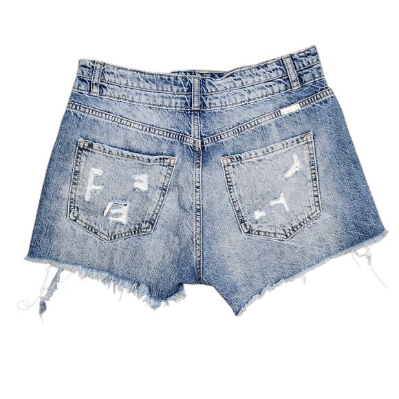 KanCan Denim Shorts Distressed Mid Rise 2" Size 5/26 - Picture 2 of 8